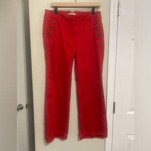 LOFT Red Sailor pants . Size 4P. Wide leg